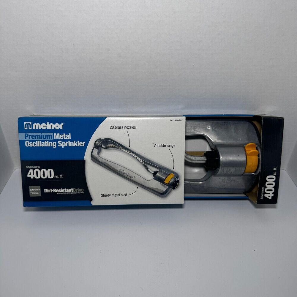 Melnor Premium Metal Oscillating Sprinkler Covers Up To 4000 Sq Ft Model 234 995